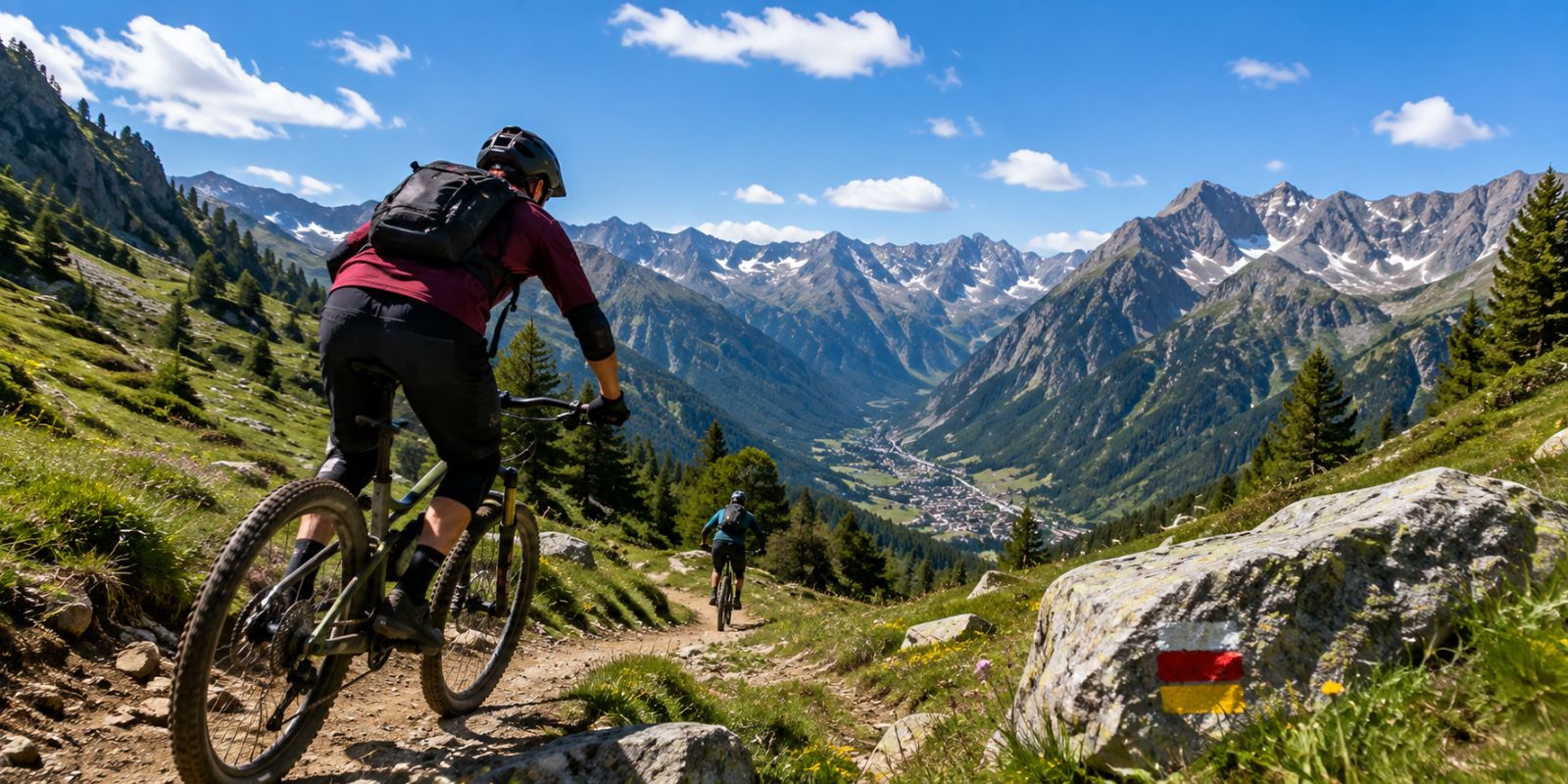 Descente VTT dans les Alpes sauvages