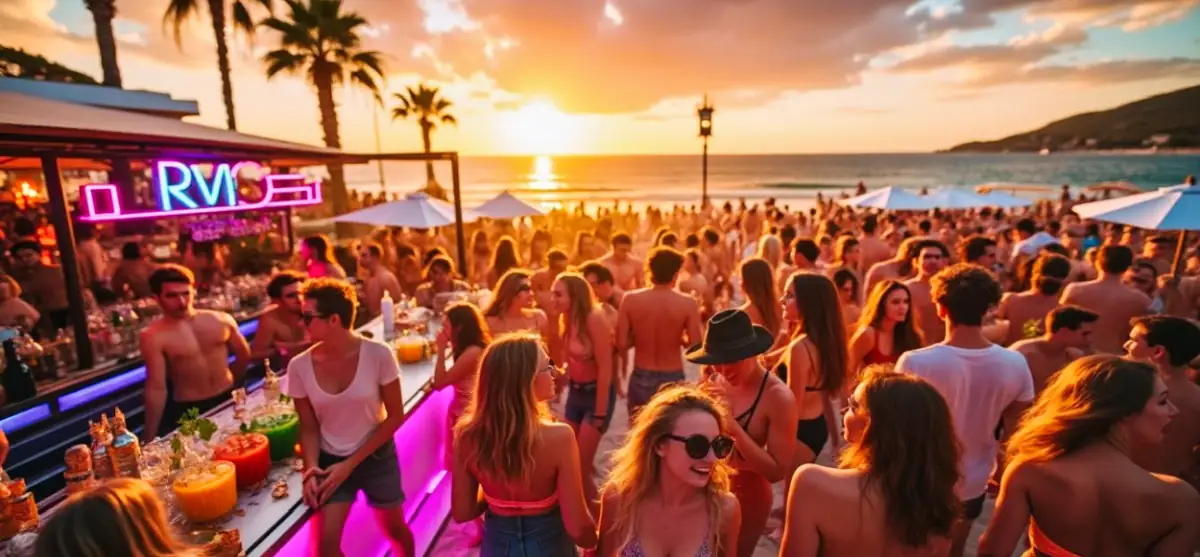 Vie Nocturne sur la plage à Magaluf