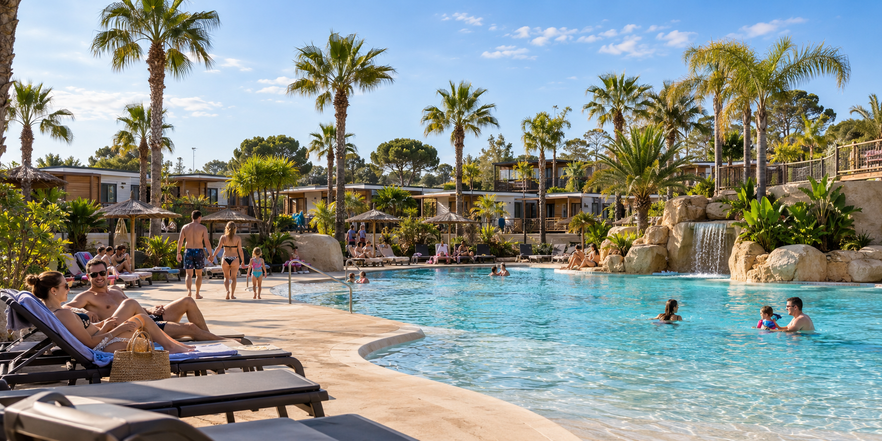 Hôtel avec piscine et palmiers à Salou pour des vacances de Nouvel An en Espagne