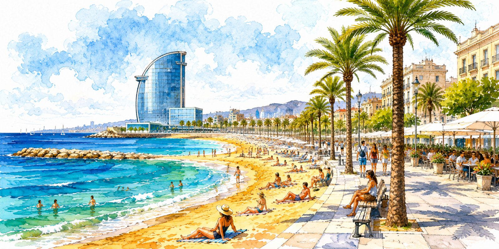 Séjour à la plage de Barcelone