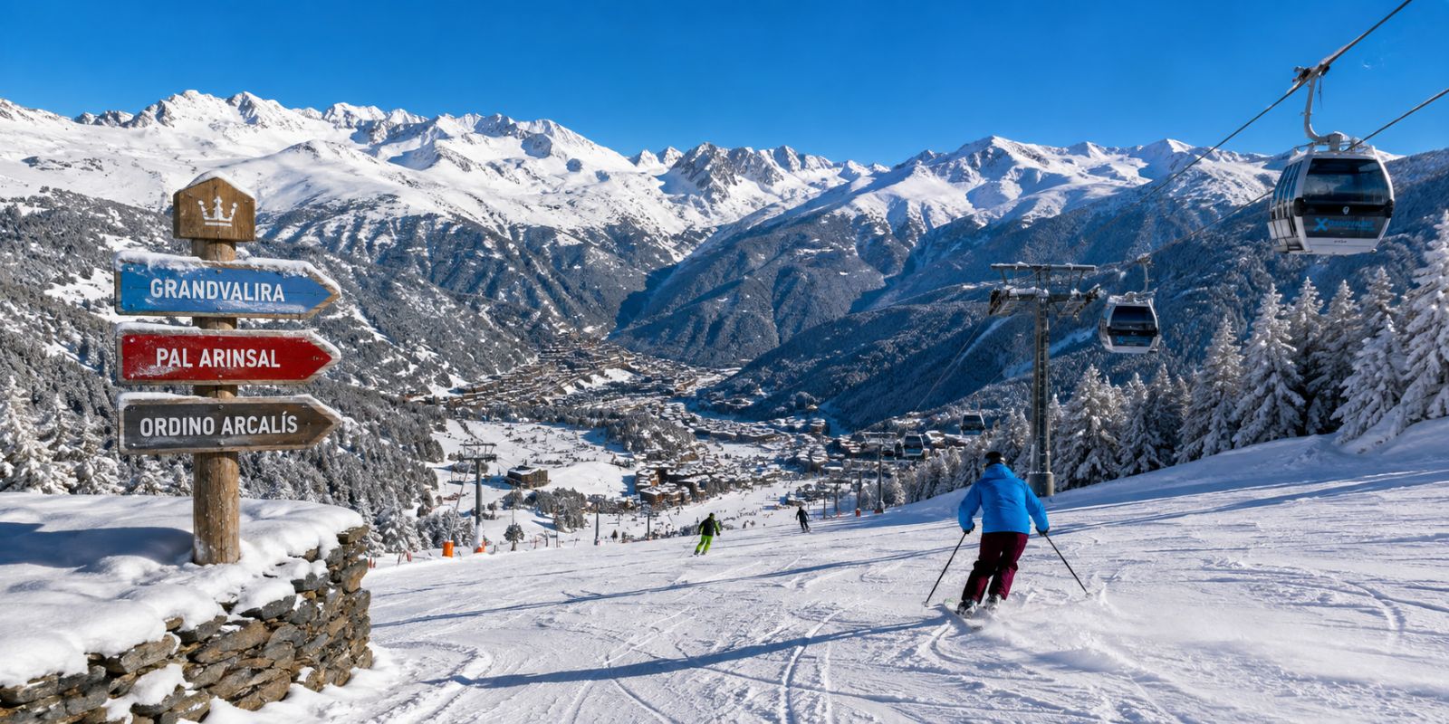 Panorama ski alpin d’Andorre enneigé