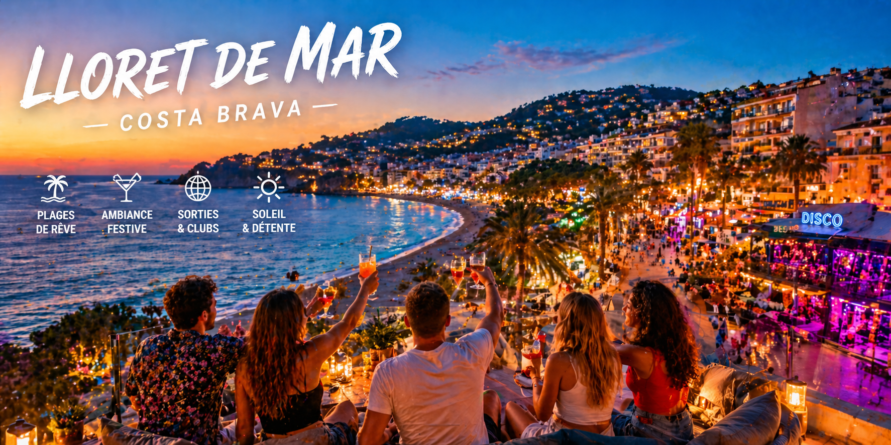 Lloret de Mar au coucher du soleil