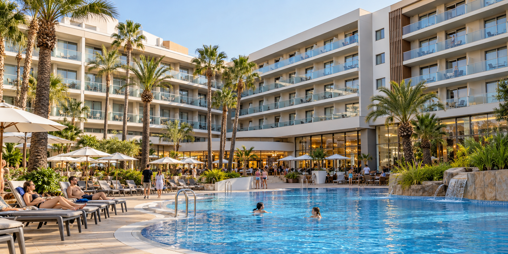Piscine et espaces extérieurs d’un resort à Salou pour un séjour sur la Costa Dorada