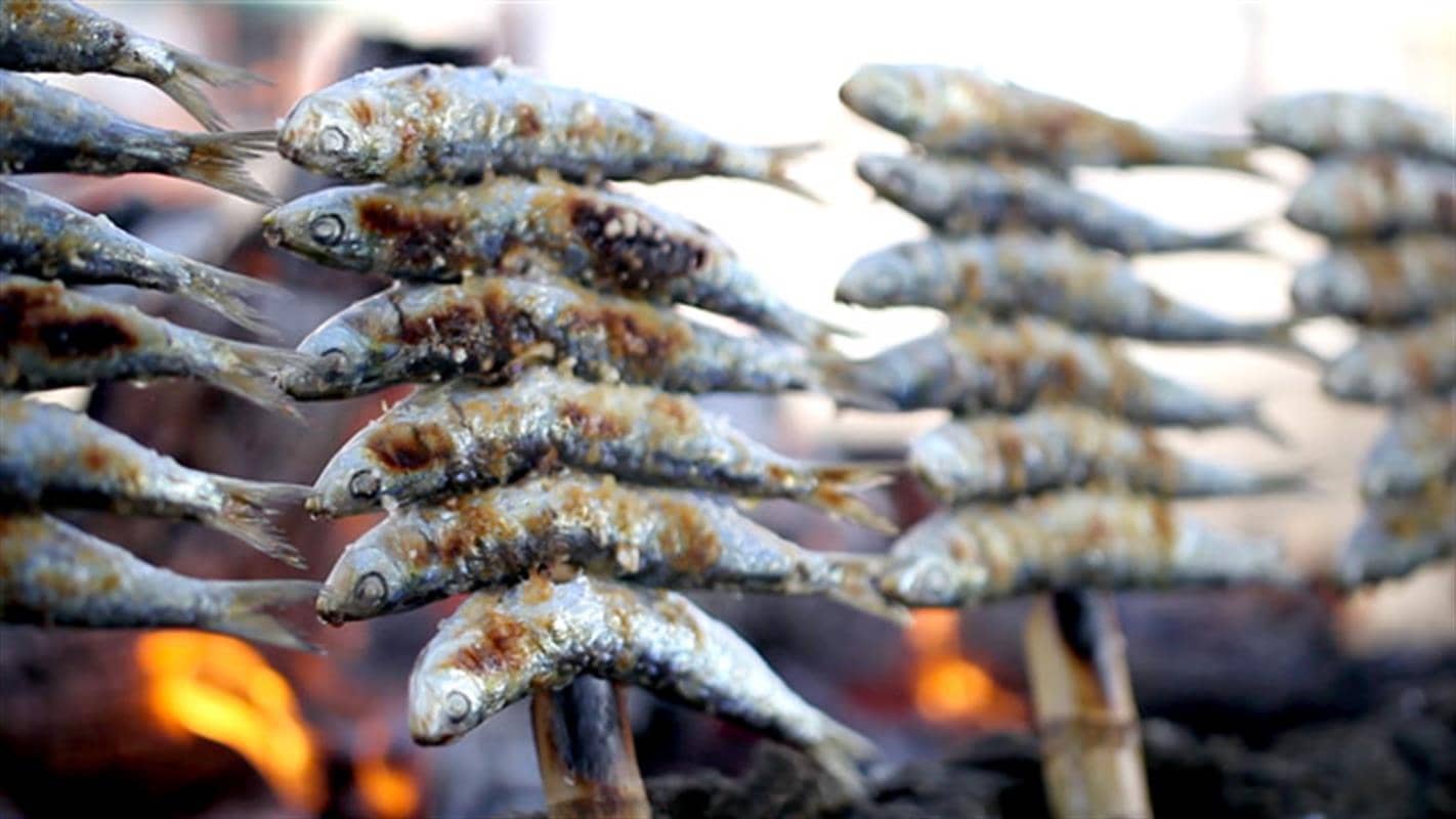 Espetos de sardinas (sardines grillées sur brochette)